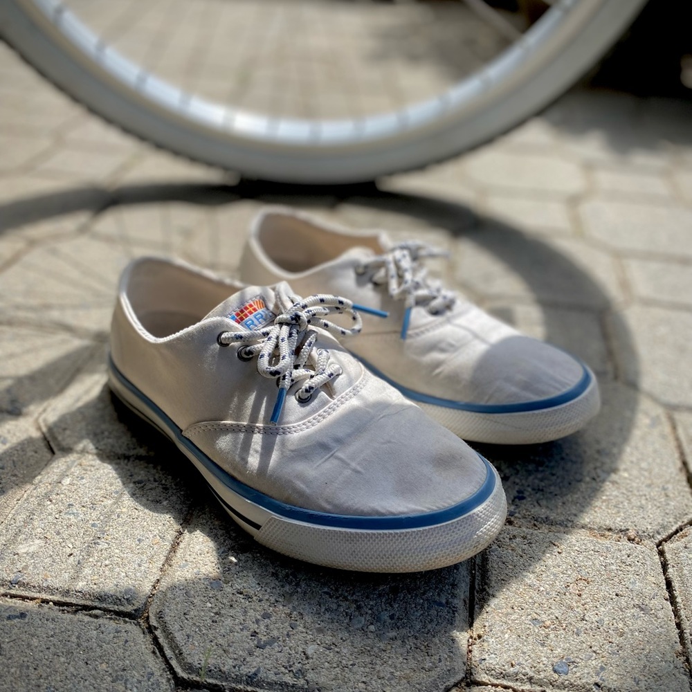 Classic white Sperry deck shoes